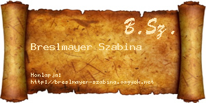 Breslmayer Szabina névjegykártya